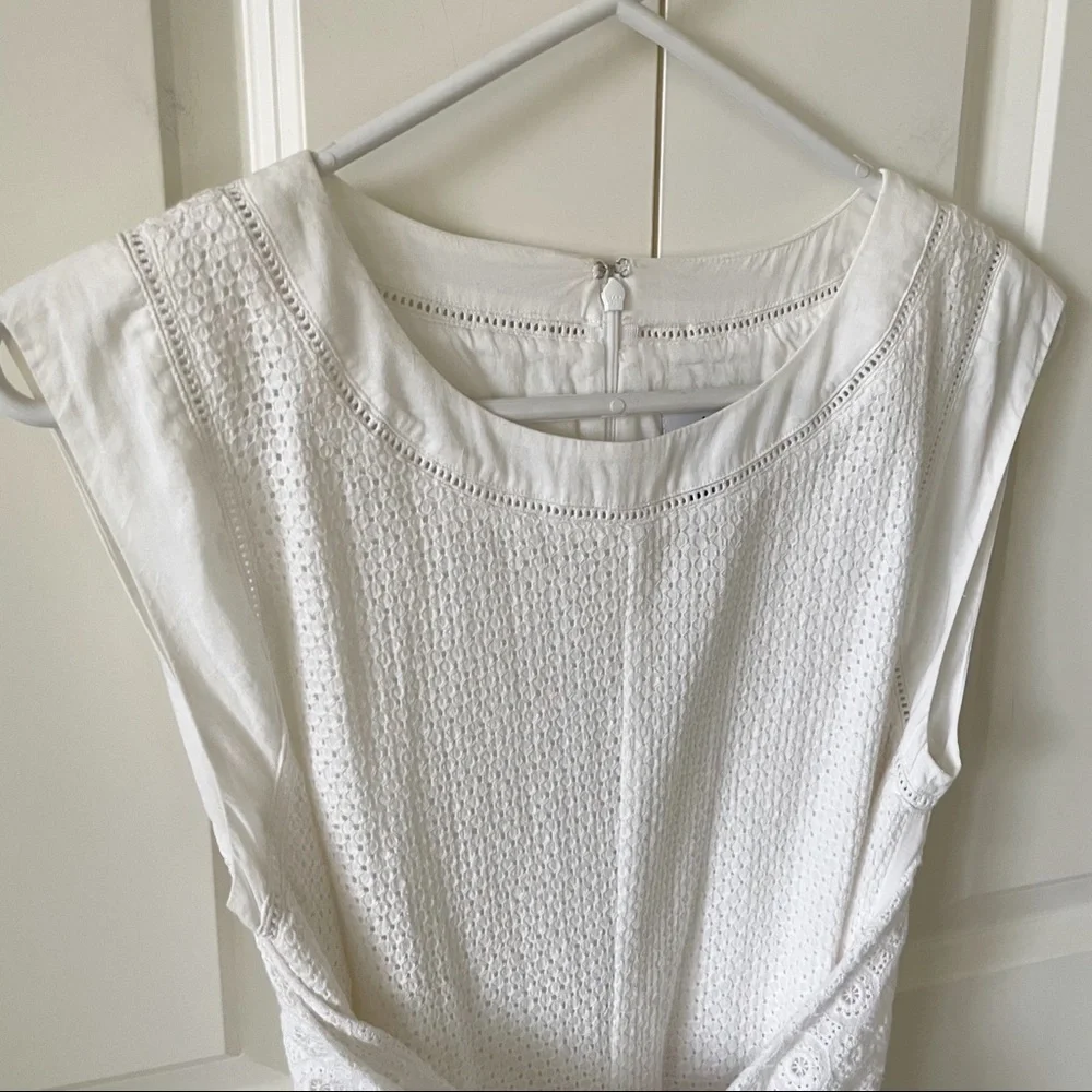 CAbi Lizzie White Eyelet Front Tie Dress #5106 - Picture 4 of 16